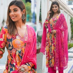 Designer Georgette Fabric nyra cut suit